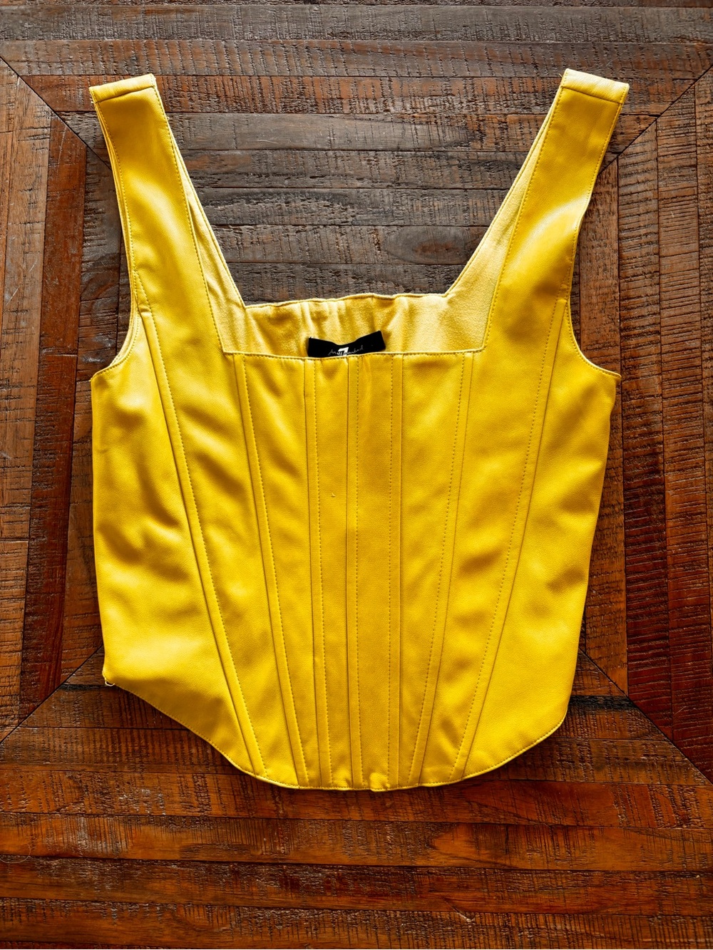 7 For All Mankind Yellow Structured Corset Camisole